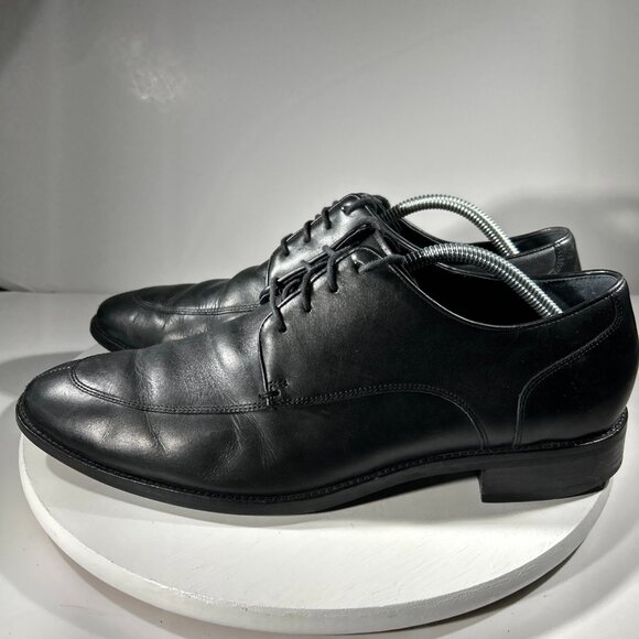Cole Haan Grand OS Mens Size 10.5 M Leather Oxford Dress Shoes Black Moc Toe CH - Picture 1 of 13